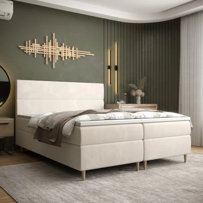 Boxspringová postel ANGELES - 200x200, béžová