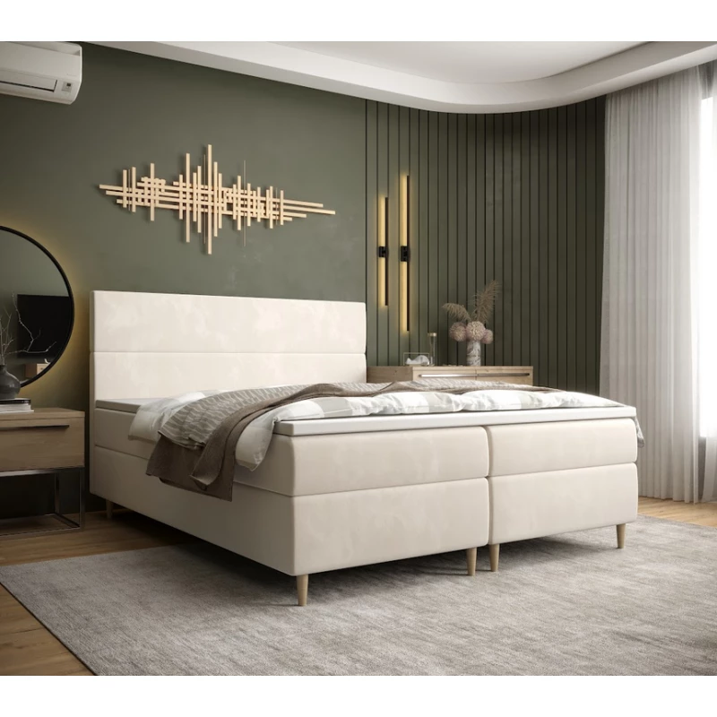 Boxspringová postel ANGELES - 200x200, béžová