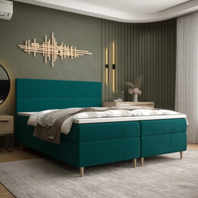 Boxspringová postel ANGELES - 200x200, zelená