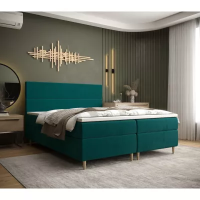 Boxspringová postel ANGELES - 200x200, zelená