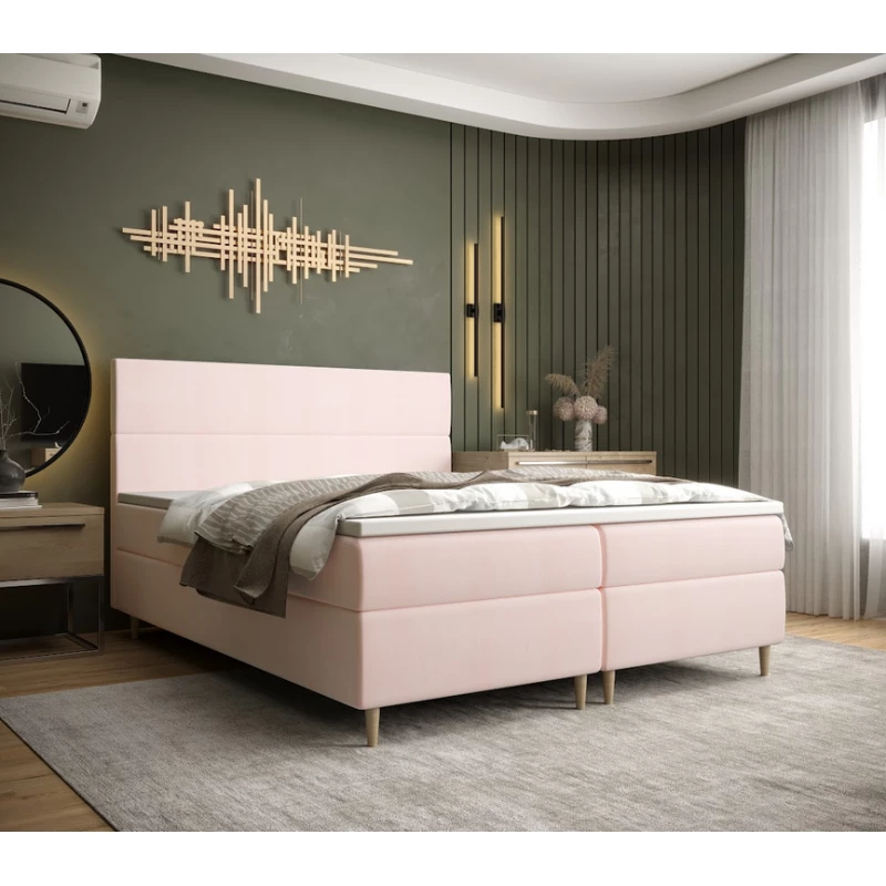 Boxspringová postel ANGELES - 120x200, růžová