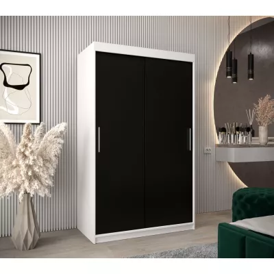 Skříň s posuvnými dveřmi v šířce 120 cm TIMEA - bílá / černá