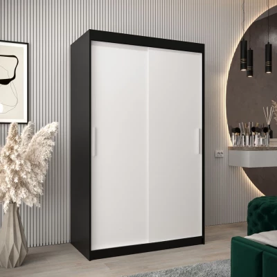Skříň s posuvnými dveřmi v šířce 120 cm TIMEA - černá / bílá