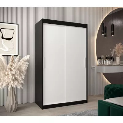 Skříň s posuvnými dveřmi v šířce 120 cm TIMEA - černá / bílá