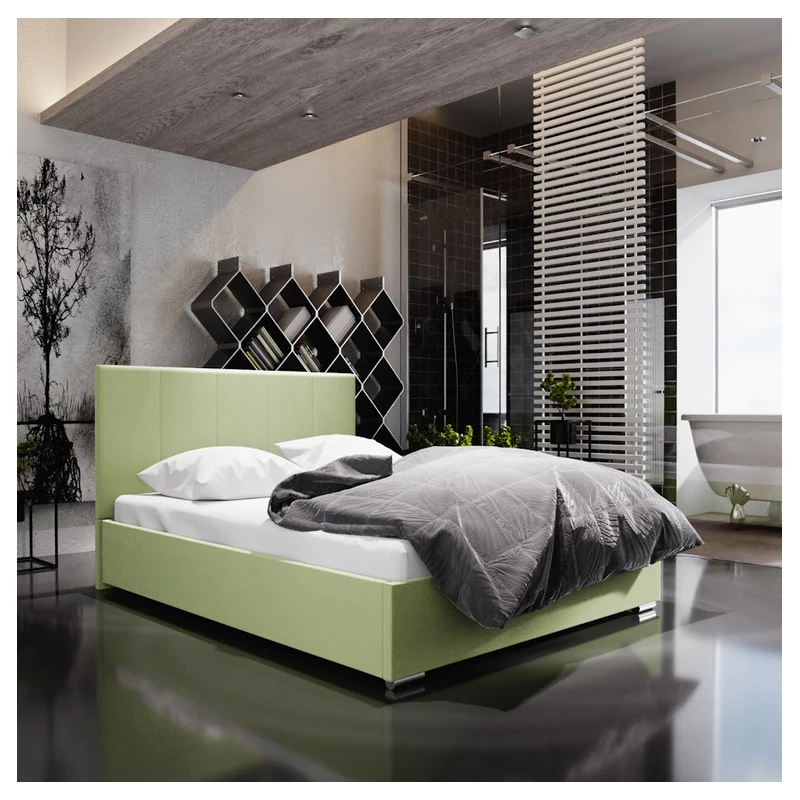 Jednolůžková postel s úložným prostorem FLEK 6 - 120x200, žlutozelená