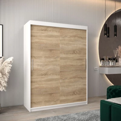 Skříň s posuvnými dveřmi v šířce 150 cm TIMEA - bílá / dub sonoma