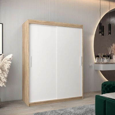 Skříň s posuvnými dveřmi v šířce 150 cm TIMEA - dub sonoma / bílá