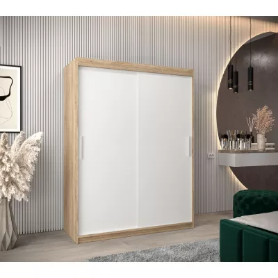 Skříň s posuvnými dveřmi v šířce 150 cm TIMEA - dub sonoma / bílá