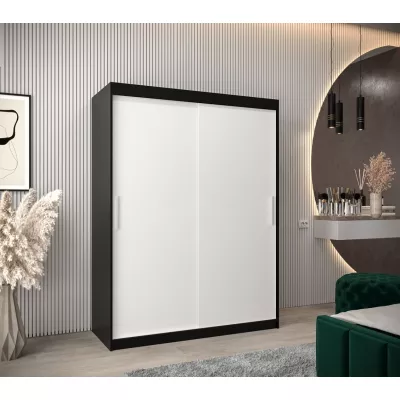 Skříň s posuvnými dveřmi v šířce 150 cm TIMEA - černá / bílá