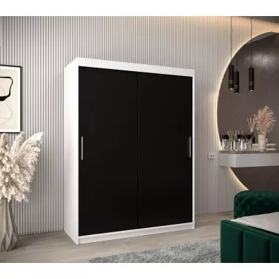 Skříň s posuvnými dveřmi v šířce 150 cm TIMEA - bílá / černá