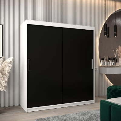 Skříň s posuvnými dveřmi v šířce 180 cm TIMEA - bílá / černá