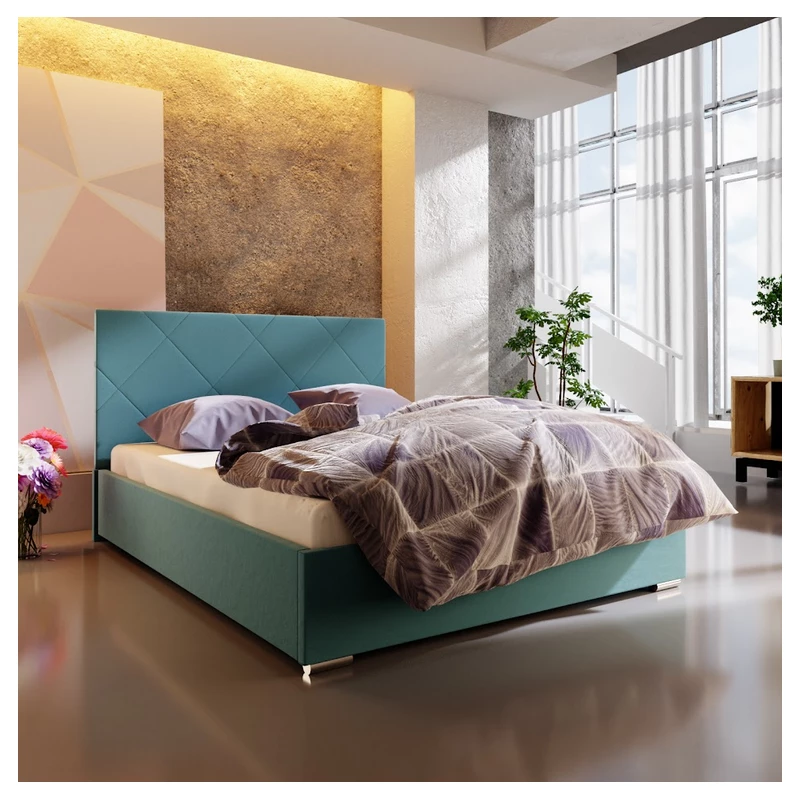 Jednolůžková čalouněná postel FLEK 5 - 120x200, modrá
