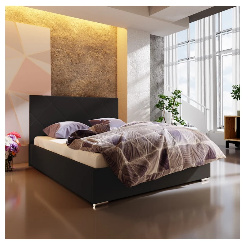 Manželská postel s úložným prostorem FLEK 5 - 160x200, černá