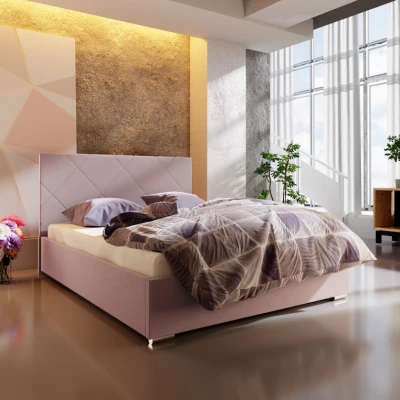Jednolůžková čalouněná postel FLEK 5 - 120x200, růžová