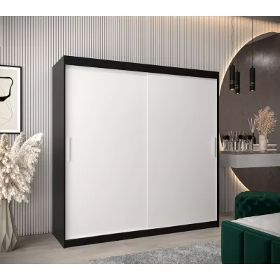 Skříň s posuvnými dveřmi v šířce 200 cm TIMEA - černá / bílá