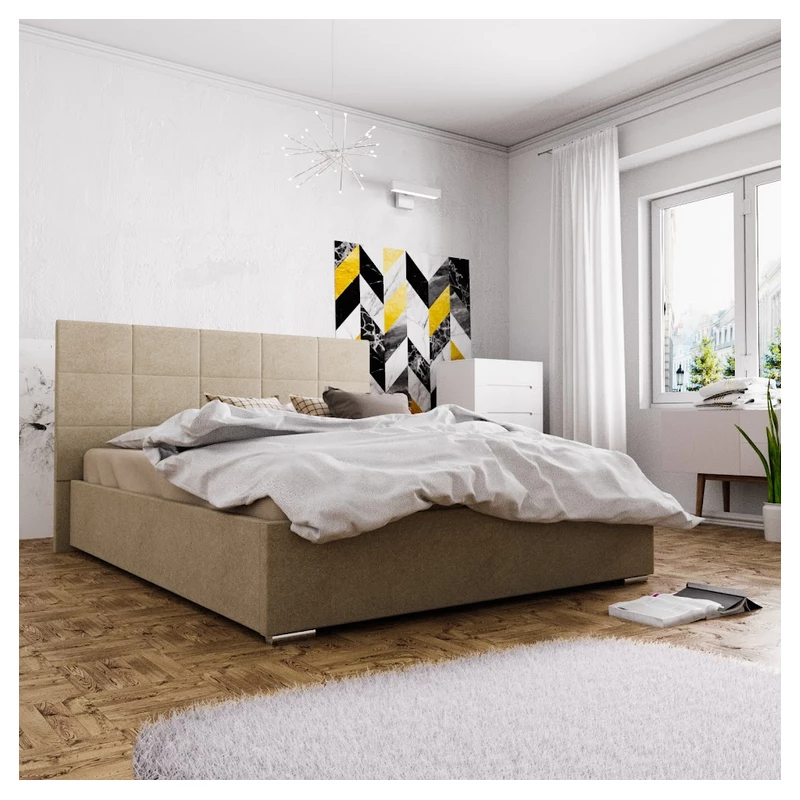Manželská postel s úložným prostorem FLEK 4 - 160x200, béžová