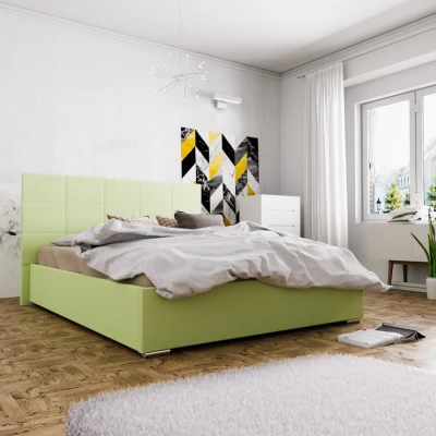 Jednolůžková čalouněná postel FLEK 4 - 120x200, žlutozelená