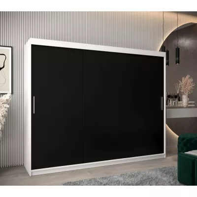 Skříň s posuvnými dveřmi v šířce 250 cm TIMEA - bílá / černá