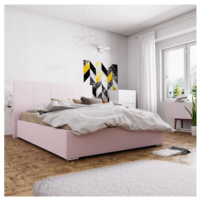 Manželská postel s úložným prostorem FLEK 4 - 140x200, růžová