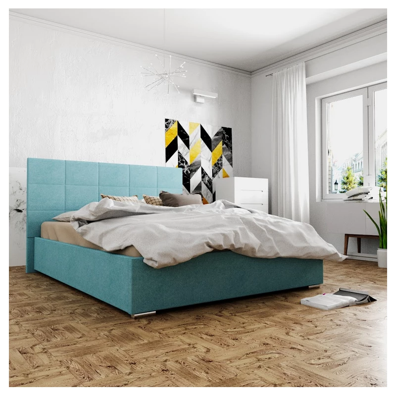 Manželská postel s úložným prostorem FLEK 4 - 160x200, modrá