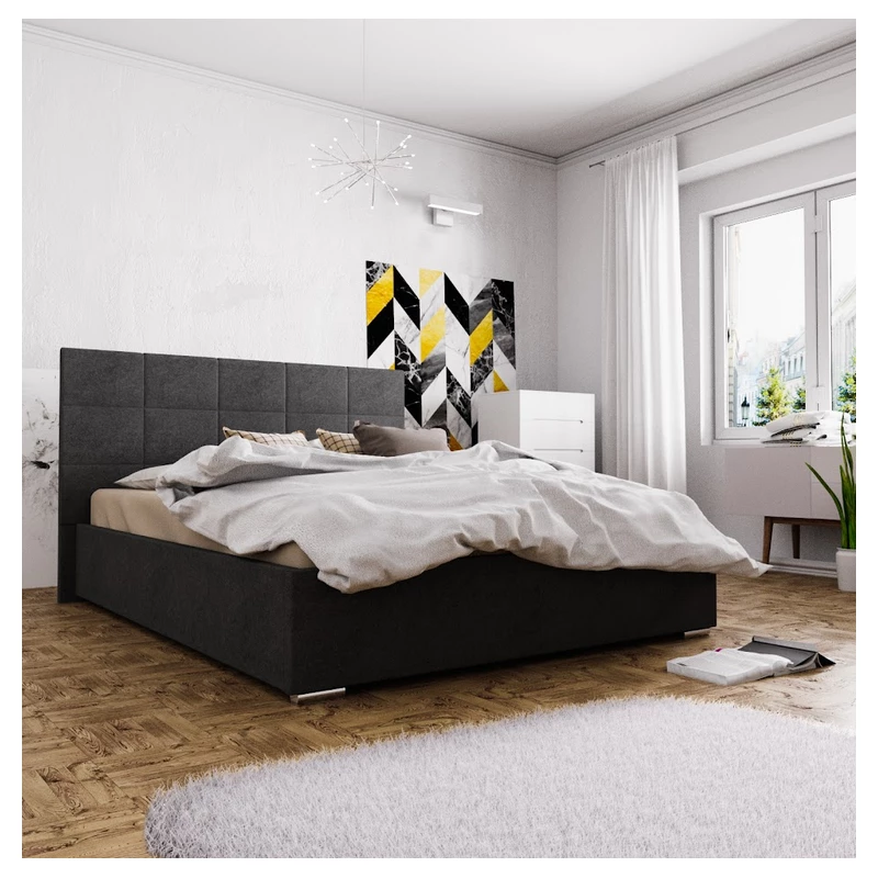 Jednolůžková čalouněná postel FLEK 4 - 120x200, černá