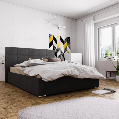 Manželská postel s úložným prostorem FLEK 4 - 140x200, černá