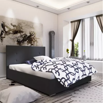 Manželská postel s úložným prostorem FLEK 3 - 180x200, černá