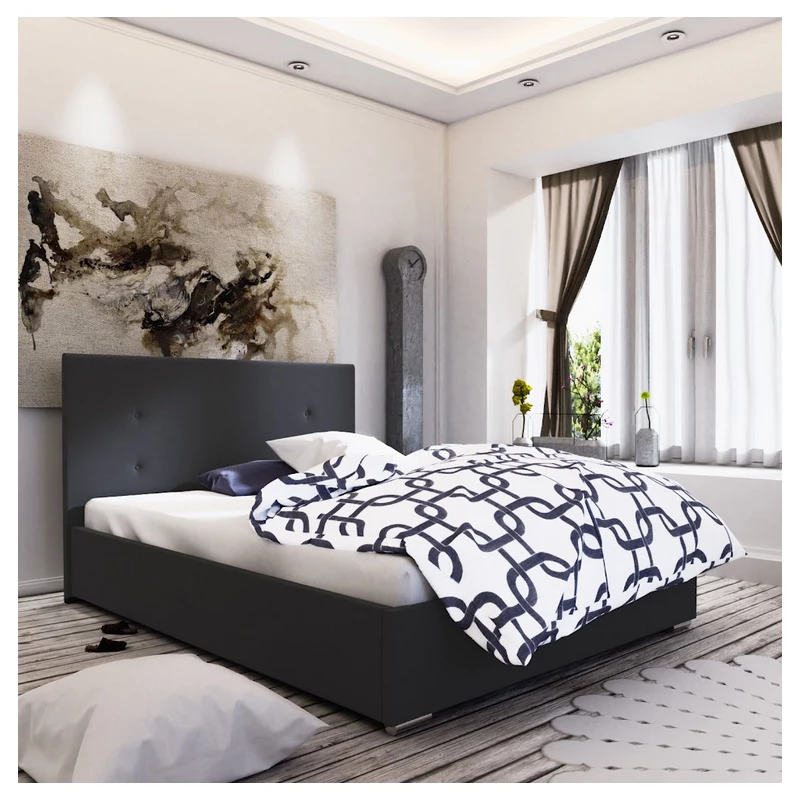 Manželská postel s úložným prostorem FLEK 3 - 160x200, černá