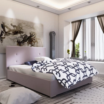 Manželská postel s úložným prostorem FLEK 3 - 160x200, růžová