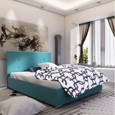 Manželská postel s úložným prostorem FLEK 3 - 160x200, modrá