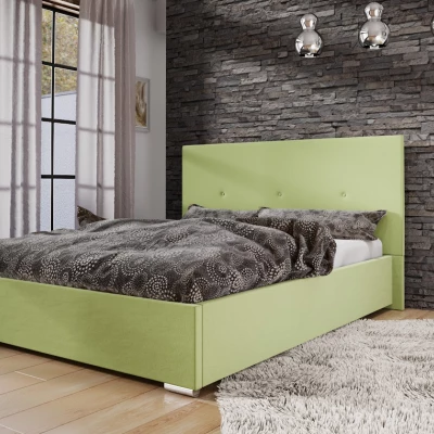 Manželská postel s úložným prostorem FLEK 2 - 180x200, žlutozelená