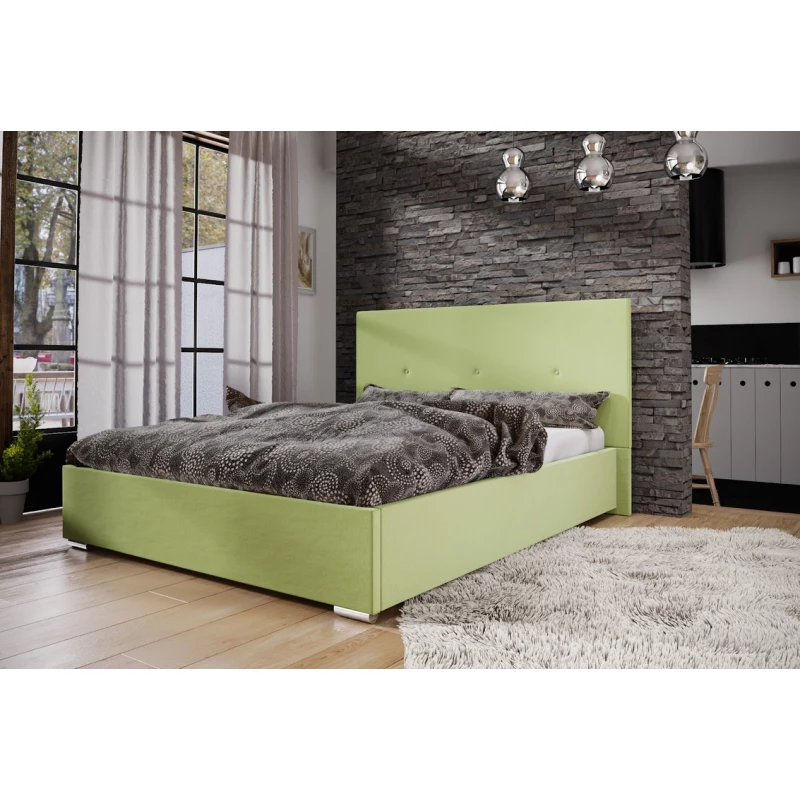 Manželská postel s úložným prostorem FLEK 2 - 140x200, žlutozelená