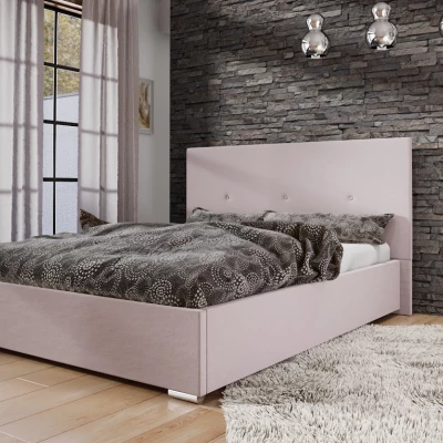 Manželská postel s úložným prostorem FLEK 2 - 140x200, růžová