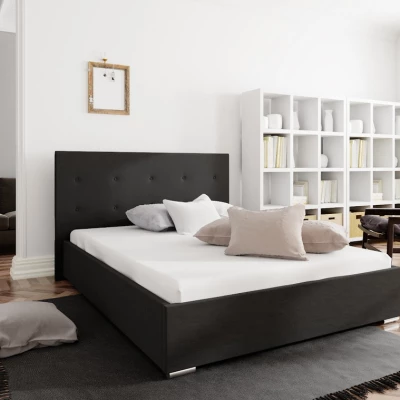 Manželská postel s úložným prostorem FLEK 1 - 160x200, černá