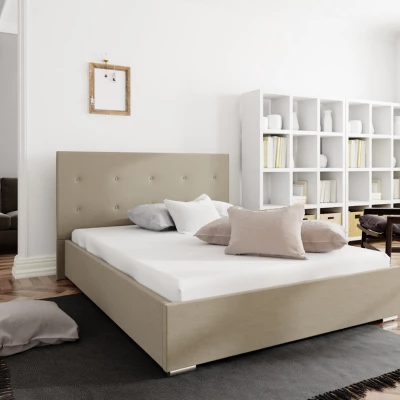 Jednolůžková postel s úložným prostorem FLEK 1 - 120x200, béžová