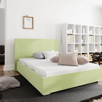 Manželská postel s úložným prostorem FLEK 1 - 140x200, žlutozelená