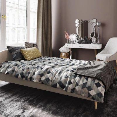 Čalouněná postel s úložným prostorem LETICIA 2 - 90x200, béžová