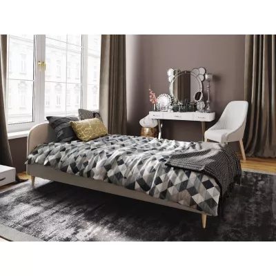Čalouněná postel s úložným prostorem LETICIA 2 - 90x200, béžová