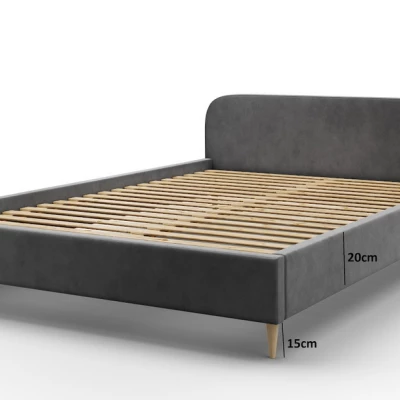 Čalouněná postel s úložným prostorem LETICIA - 140x200, béžová
