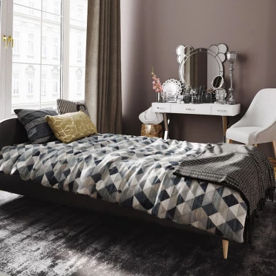 Čalouněná postel s úložným prostorem LETICIA - 90x200, černá