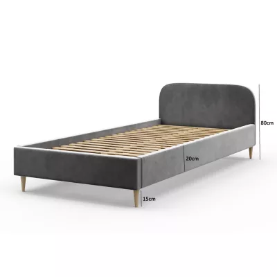 Čalouněná postel s úložným prostorem LETICIA - 90x200, černá