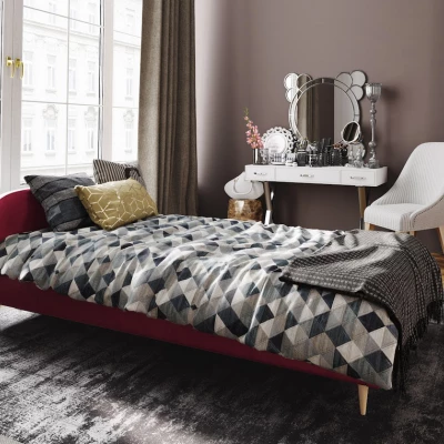 Čalouněná postel s úložným prostorem LETICIA - 90x200, červená