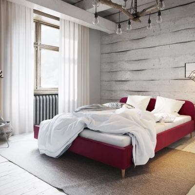 Čalouněná postel s úložným prostorem LETICIA - 140x200, červená