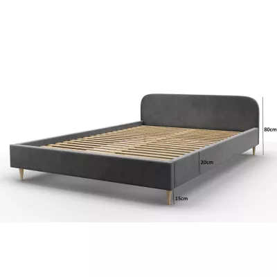 Čalouněná postel s úložným prostorem LETICIA 2 - 140x200, červená