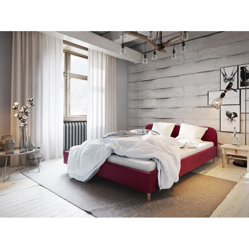 Čalouněná postel s úložným prostorem LETICIA - 180x200, červená