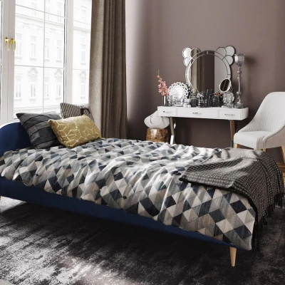 Čalouněná postel s úložným prostorem LETICIA - 120x200, modrá