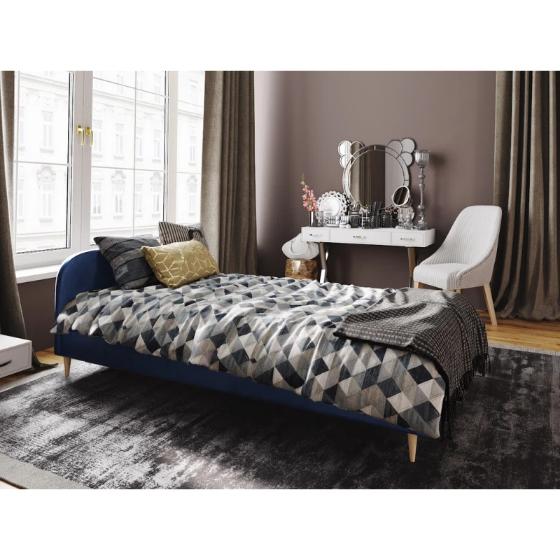 Čalouněná postel s úložným prostorem LETICIA - 120x200, modrá