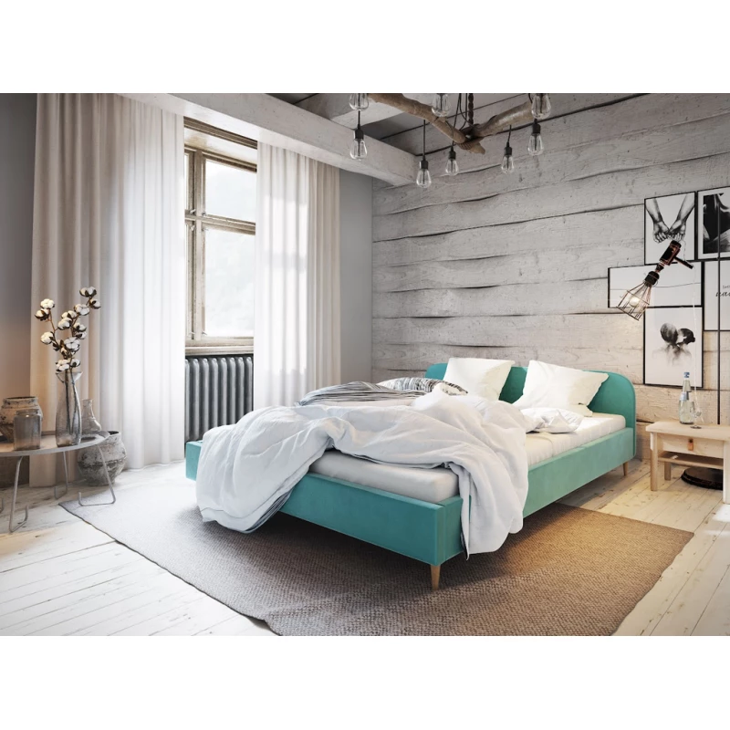 Čalouněná postel s úložným prostorem LETICIA - 180x200, světle modrá