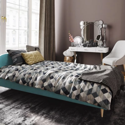 Čalouněná postel s úložným prostorem LETICIA - 120x200, světle modrá