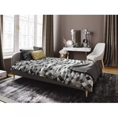 Čalouněná postel s úložným prostorem LETICIA - 120x200, světle šedá